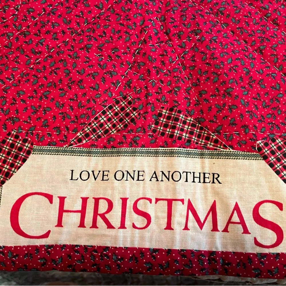 Festive Holiday Quilt with Snowman and Angel Design-Handmade